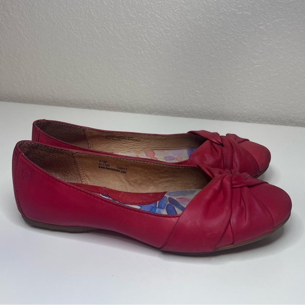 Born Lilly red Twist Leather Ballet Flats - Picture 2 of 7